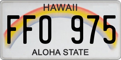 HI license plate FFO975