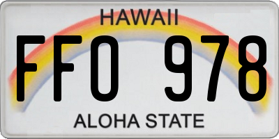HI license plate FFO978