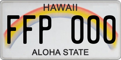 HI license plate FFP000