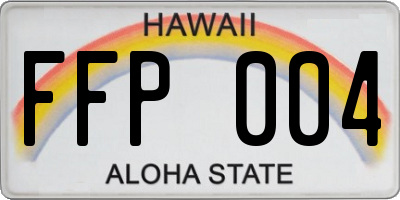 HI license plate FFP004