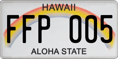HI license plate FFP005