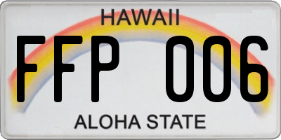 HI license plate FFP006