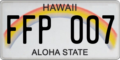 HI license plate FFP007