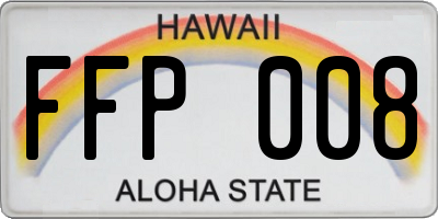 HI license plate FFP008