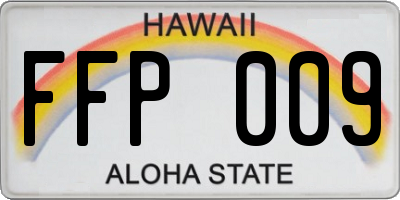 HI license plate FFP009