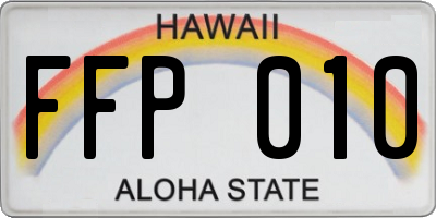 HI license plate FFP010