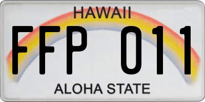 HI license plate FFP011