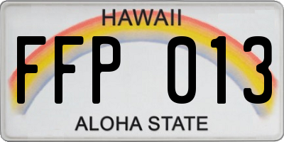 HI license plate FFP013