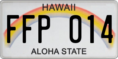HI license plate FFP014
