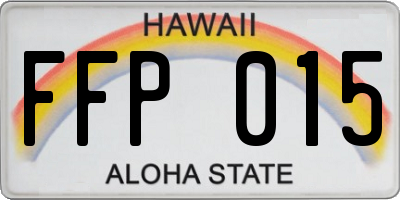 HI license plate FFP015