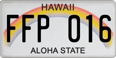 HI license plate FFP016