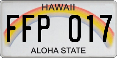 HI license plate FFP017