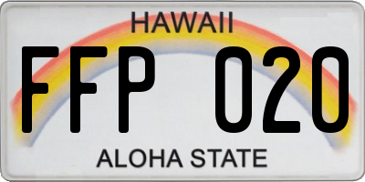 HI license plate FFP020