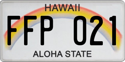 HI license plate FFP021