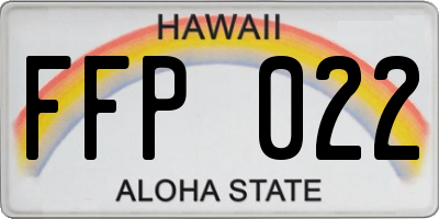 HI license plate FFP022
