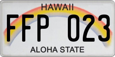 HI license plate FFP023