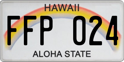 HI license plate FFP024