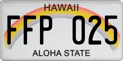 HI license plate FFP025