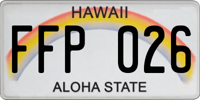 HI license plate FFP026