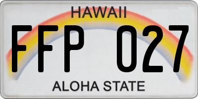 HI license plate FFP027