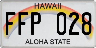 HI license plate FFP028