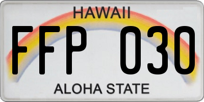 HI license plate FFP030