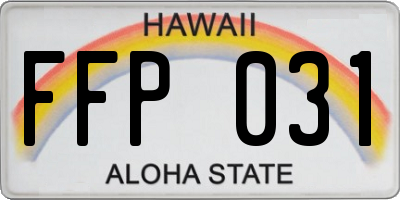 HI license plate FFP031