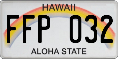 HI license plate FFP032