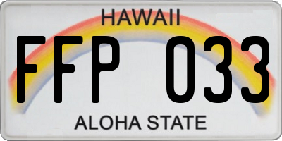 HI license plate FFP033