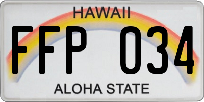 HI license plate FFP034