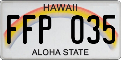HI license plate FFP035