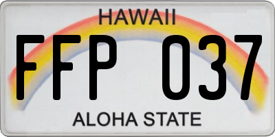 HI license plate FFP037