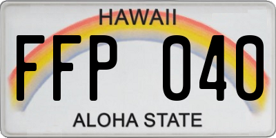 HI license plate FFP040