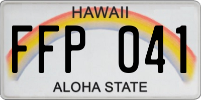 HI license plate FFP041