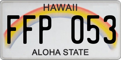 HI license plate FFP053