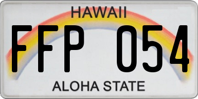 HI license plate FFP054