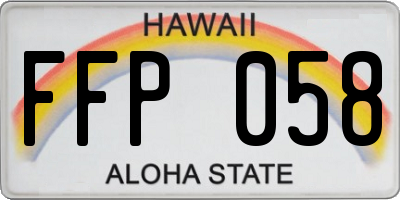 HI license plate FFP058