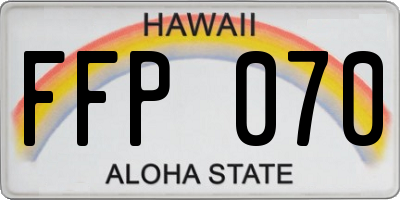 HI license plate FFP070