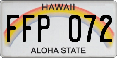 HI license plate FFP072
