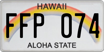 HI license plate FFP074