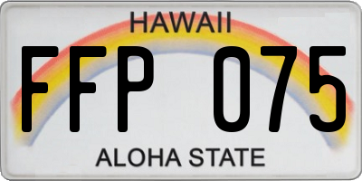 HI license plate FFP075