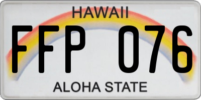 HI license plate FFP076