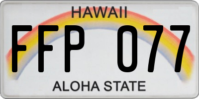 HI license plate FFP077