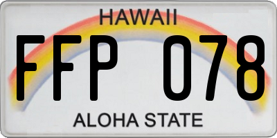 HI license plate FFP078