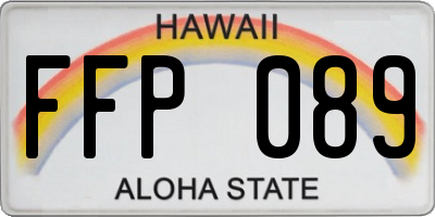 HI license plate FFP089