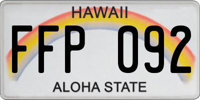 HI license plate FFP092