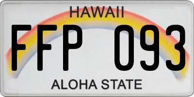 HI license plate FFP093