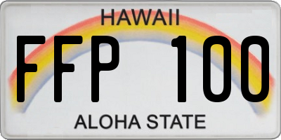 HI license plate FFP100