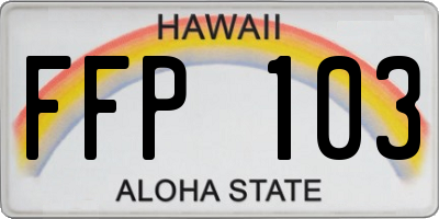 HI license plate FFP103