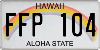 HI license plate FFP104